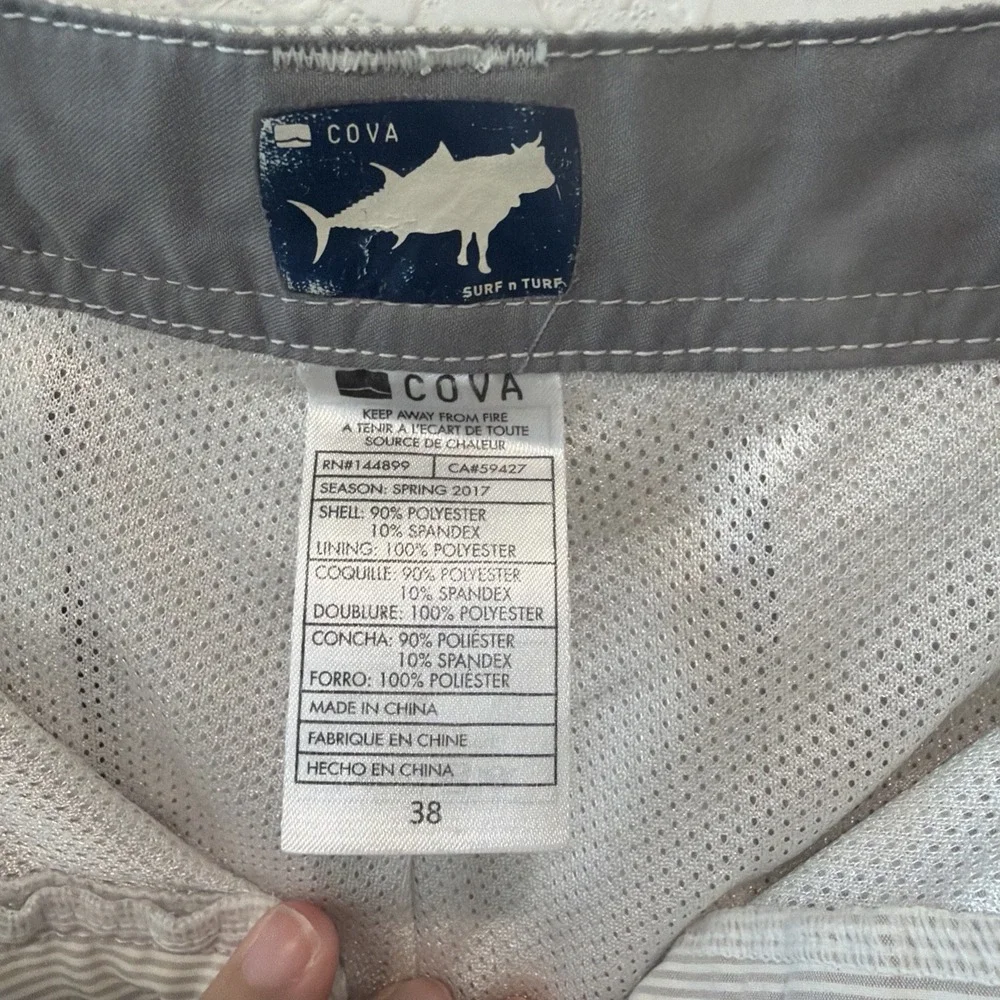Cova Men's Shirts Pinstripe Stretch Athletic Material Size 38